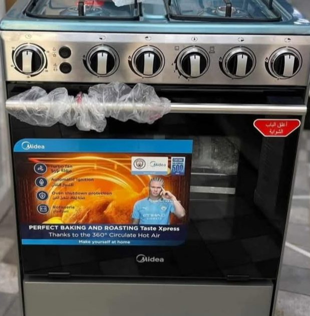 Cuisinière midea 4feux ventilé